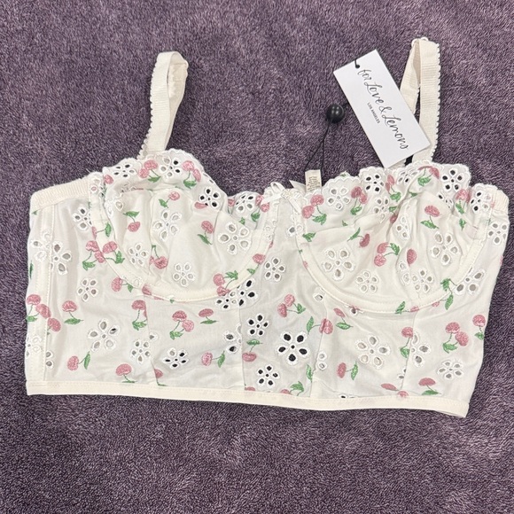 For Love And Lemons Other - For Love And Lemons Cream Floral Lace Top